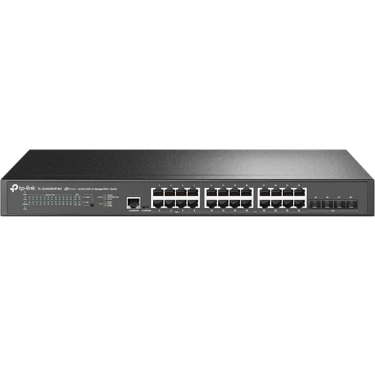 TP-LINK Switch 24x2.5Gbps + 4x10GE SFP+ Layer2 Menedzselhető Rackes, TL-SG3428XPP-M2