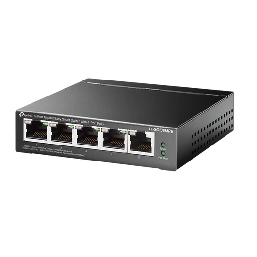 TP-LINK Switch 5x1000Mbps(4xPOE+), Easy Smart, TL-SG105MPE