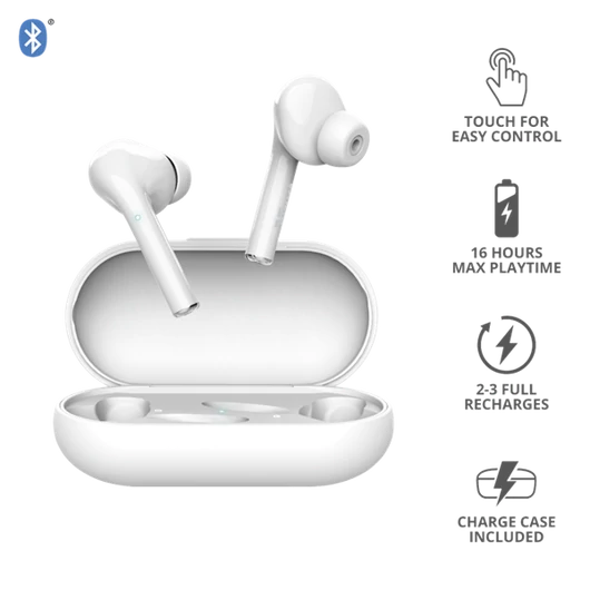 TRUST Bluetooth vezetékmentes fülhallgató 23705 (Nika Touch Bluetooth Wireless Earphones - white)