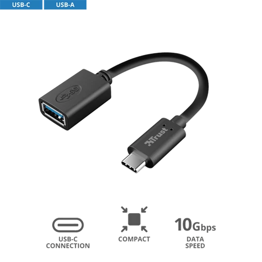 TRUST USB-C–USB-A adapterkábel 20967 (Calyx USB-C to USB-A Adapter Cable)