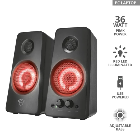 TRUST Megvilágított 2.0 hangszórókészlet 21202 (GXT 608 Tytan Illuminated 2.0 Speaker Set)