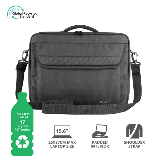 TRUST Notebook táska 24189 (Atlanta Recycled Bag for 15.6" laptops - black)