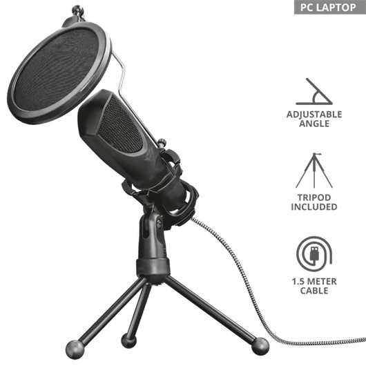 TRUST USB streamelő mikrofon 22656 (GXT 232 Mantis USB Streaming Microphone)