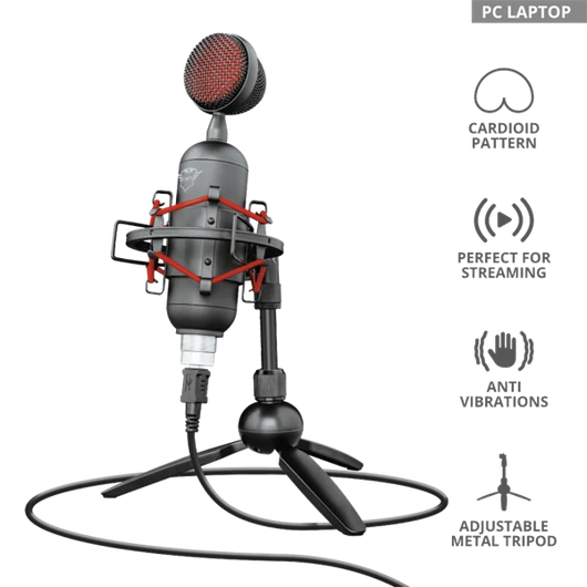 TRUST USB streamelő mikrofon 23466 (GXT 244 Buzz USB Streaming Microphone)