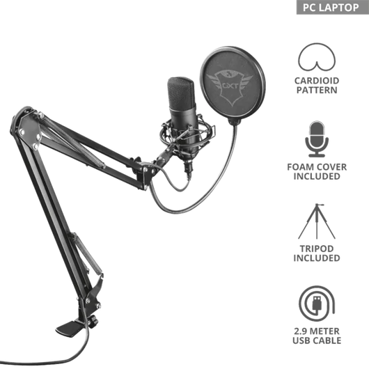 TRUST Mikrofon streameléshez 22400 (GXT 252+ Emita Plus Streaming Microphone)