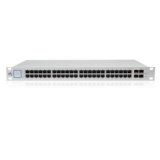 UBiQUiTi Switch 48x1000Mbps (POE+) + 2x10Gbps SFP+ + 2x1000Mbps SFP, Menedzselhető, Rackes - US-48-500W