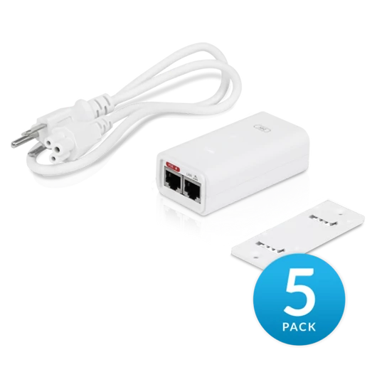 UBiQUiTi POE Adapter 2x1000Mbps, 24VDC @ 0.5A - POE-24-12W-5P (5db/csomag)