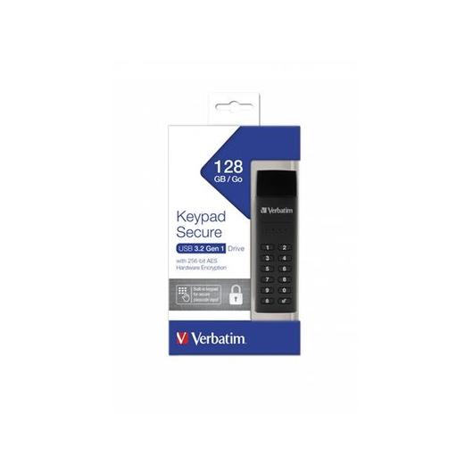 VERBATIM Pendrive, 128GB, USB 3.2, titkosítás, 160/130Mb/s, "Keypad Secure"