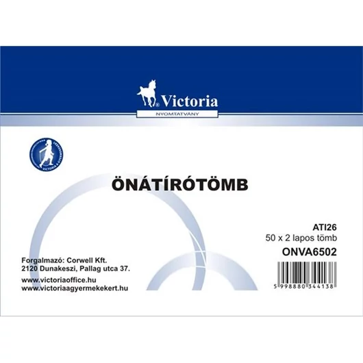 VICTORIA Önátírótömb, A6, 50x2 lap, VICTORIA