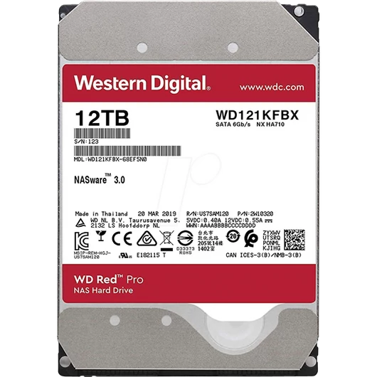 WESTERN DIGITAL 3.5" HDD SATA-III 12TB 7200rpm 256MB Cache, CAVIAR Red Pro