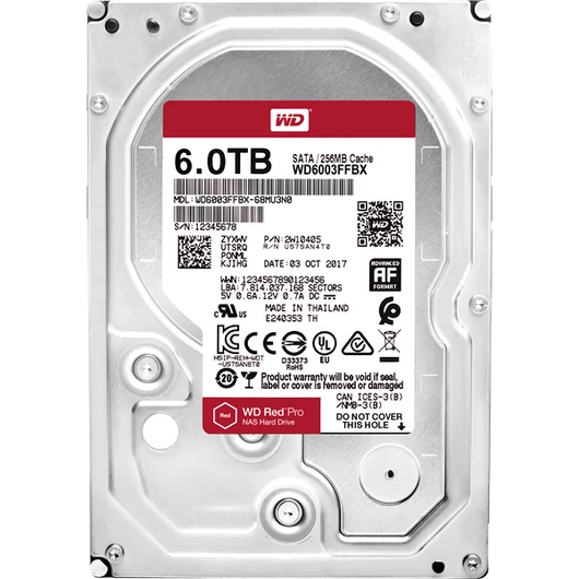 WESTERN DIGITAL 3.5" HDD SATA-III 6TB 7200rpm 128MB Cache, RED Pro