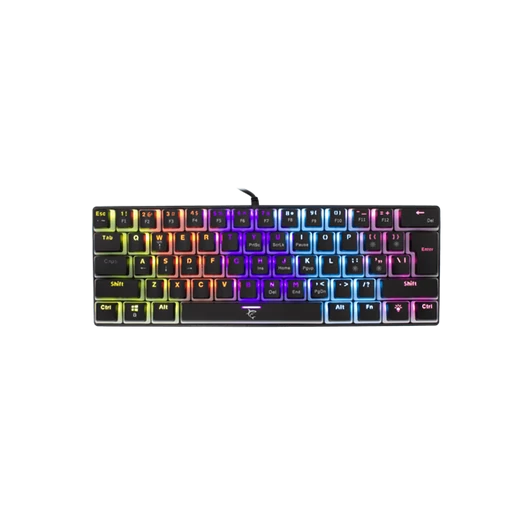 White Shark GK-2202B/BL-US ASHIKO angol 60%-os fekete mechanikus (kék switch) gamer billentyűzet