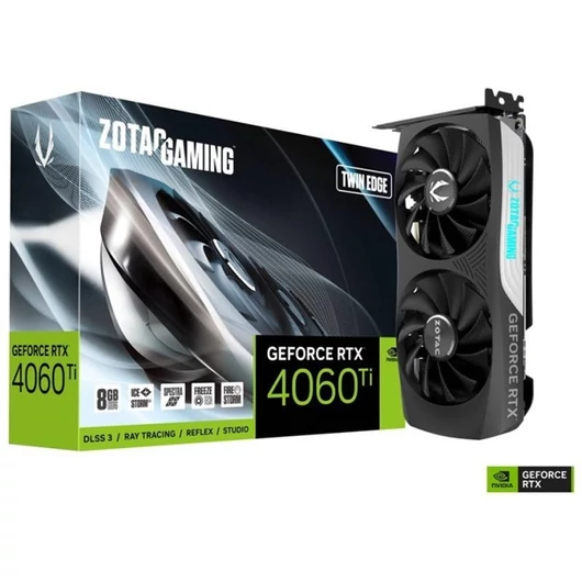 ZOTAC Videókártya PCI-Ex16x nVIDIA RTX 4060 Ti 8GB DDR6 Twin Edge OC