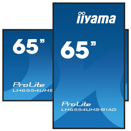 iiyama Prolite 24/7 IPS LFD 64.5" LH6554UHS-B1AG, 3840x2160, 16:9, 500cd/m2, 8ms, DVI/VGA/HDMI/DP/USB/LAN/Wifi,  pivot