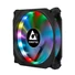 CHIEFTEC Rendszerhűtő Ventilátor, Tornado, 12cm, RGB LED, fekete