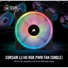 CORSAIR Rendszerhűtő Ventilátor, LL140 RGB, 14cm, fekete