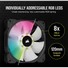CORSAIR Rendszerhűtő Ventilátor, iCUE SP120 RGB ELITE, 12cm, fekete