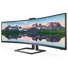 PHILIPS Ívelt monitor 48.8" 499P9H, 5120x1440, 32:9, 450cd/m2, 5ms, USB-C(+dokkoló)/3xUS/LAN/DP/2xHDMI, hangszóró/webkam