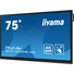 iiyama 24/7 interaktív kijelző, 75", 3840x2160, 16:9, 400cd, 8ms, 1200:1,VGA/HDMI/USB-C/LAN/RS232, TE7512MIS